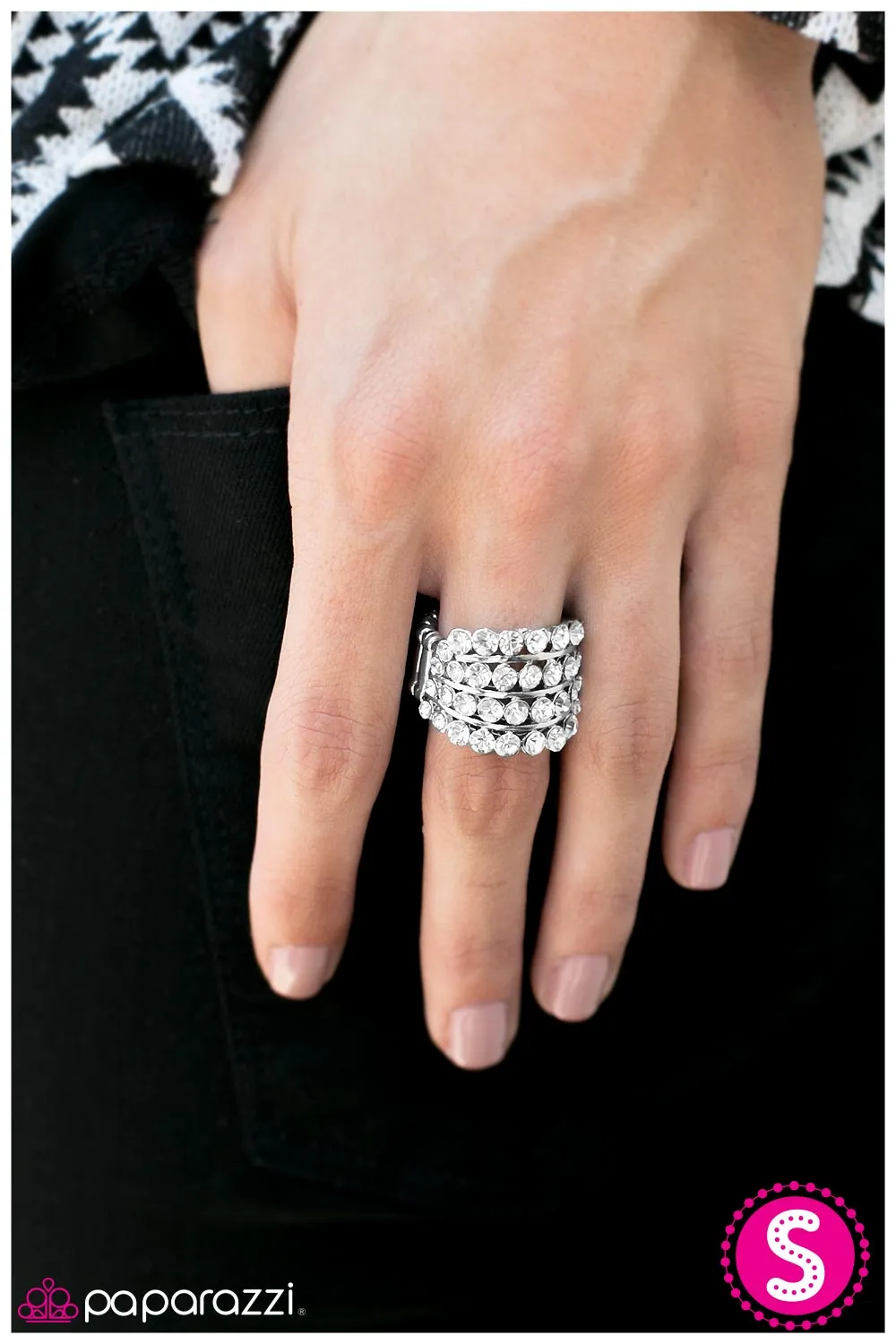 Open Door Jewelry - Cha-Ching - White Ring - Paparazzi Accessories