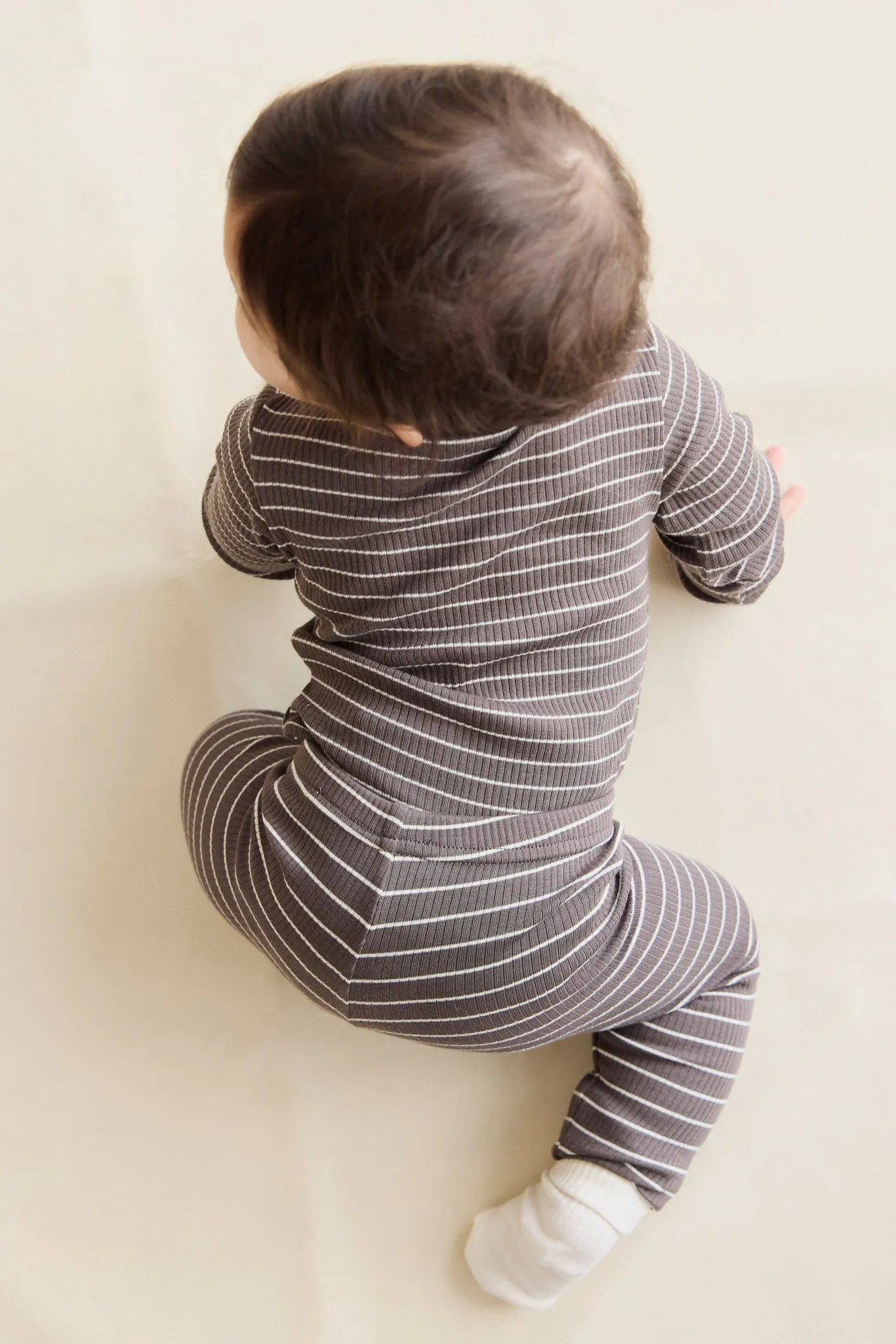 Organic Cotton Modal Everyday Legging - Daily Stripe Wolf/Cloud