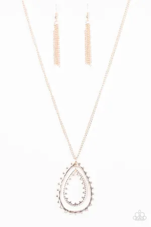 Paparazzi Necklace ~ Drop-Dead Gorgeous - Rose Gold