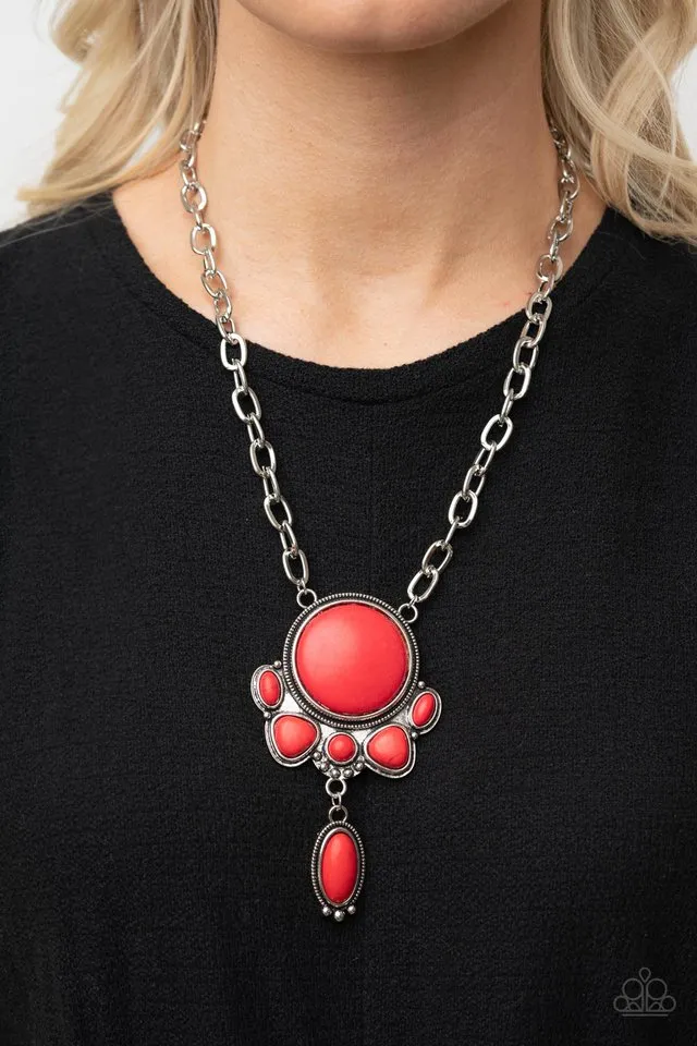 Paparazzi Necklace ~ Geographically Gorgeous - Red