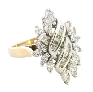 Perfect Engagement Ring - Stunning Yellow and White Gold Diamond Ring