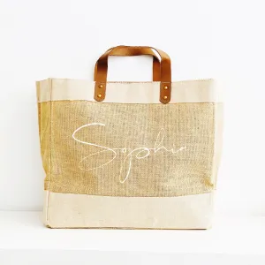 Personalised Jute Tote Bag - Name