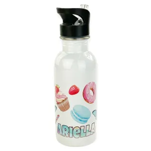 Personalized 20oz Stainless Steel Water Bottle with Straw - Sweets