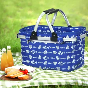 Picnic Bag Basket FoldingHamper Camping Hiking Insulated