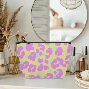 Pink Leopard. Zipper Makeup Bag