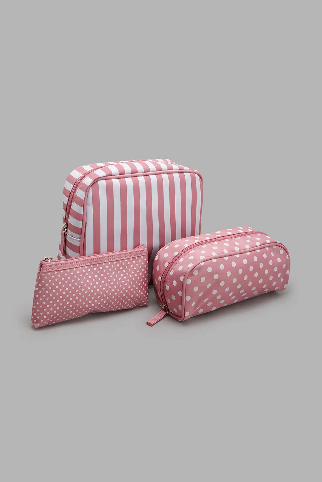 Pink Printed Cosmetic Pouches (4 Piece)