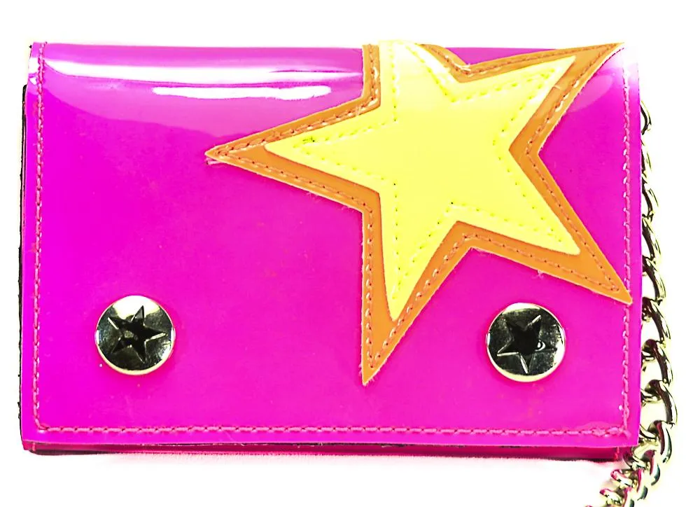 PinkTrifold Wallet WithYellowStar