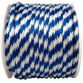 Polypropylene Rope, Solid Braid, Blue/White, 5/8-In. x 200-Ft.