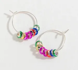 Rainbow Ring Hoop Earrings