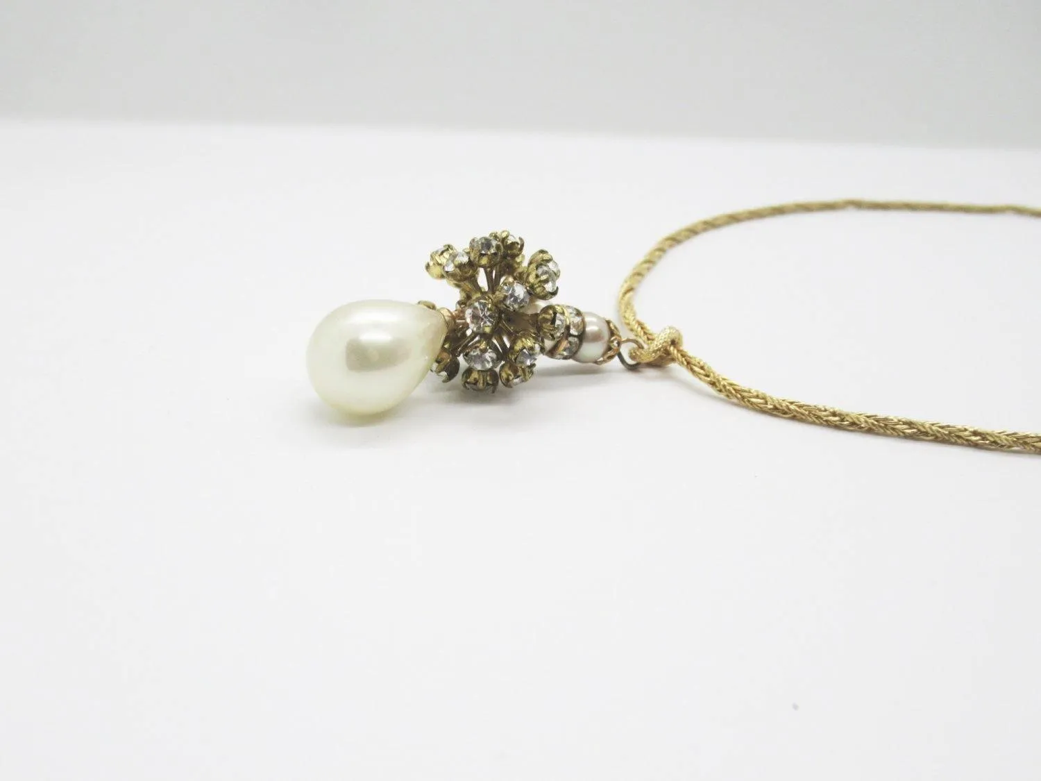 Rare and Most Beautiful Hattie Carnegie Vintage Pearl Drop Pendant