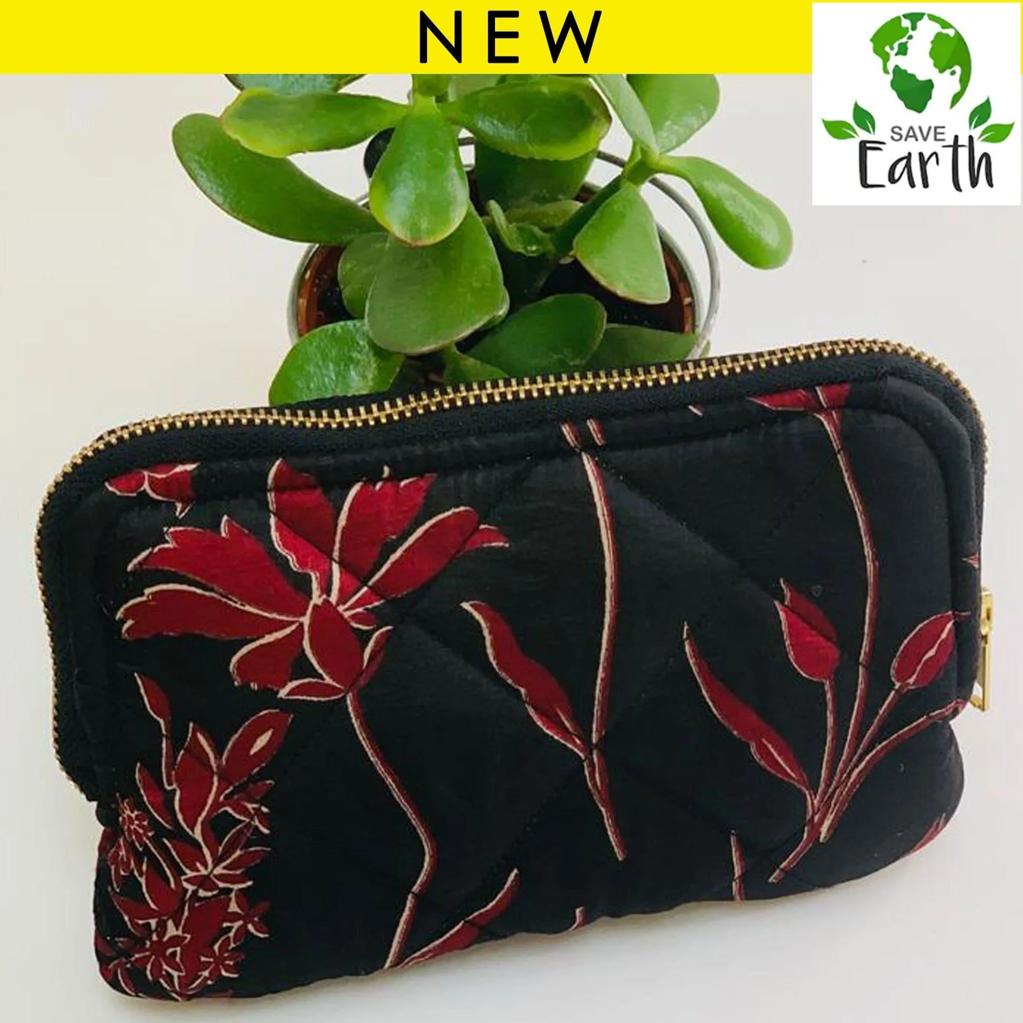 Recycled Silk Cosmetic Bag (One-Off Print)