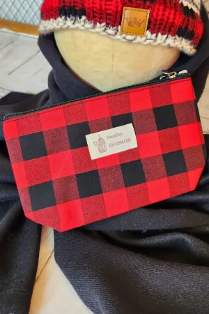 Red Buffalo Plaid Zipper Pouch