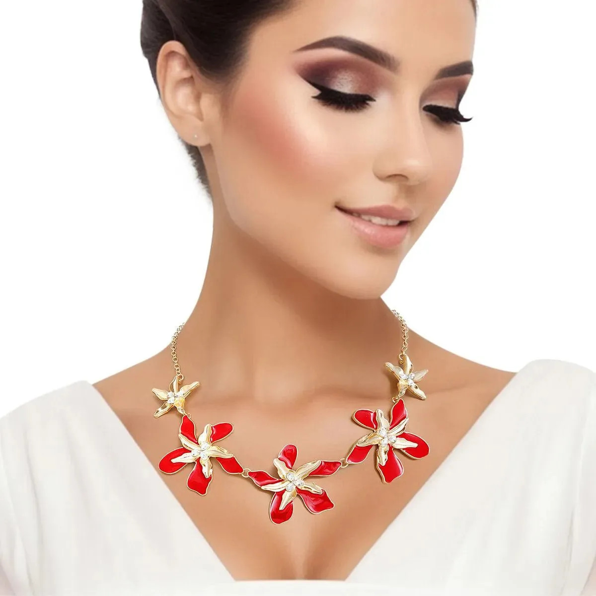 Red Iris Necklace: Stunning Fashion Jewelry