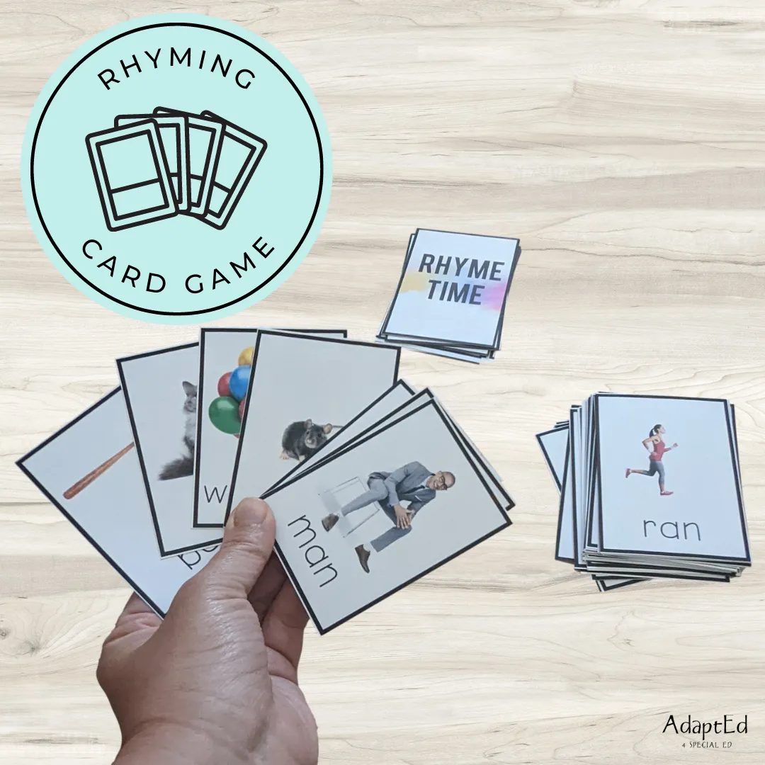 Rhyming Pictures Cards for Rhyming Practice Phonemic Awareness