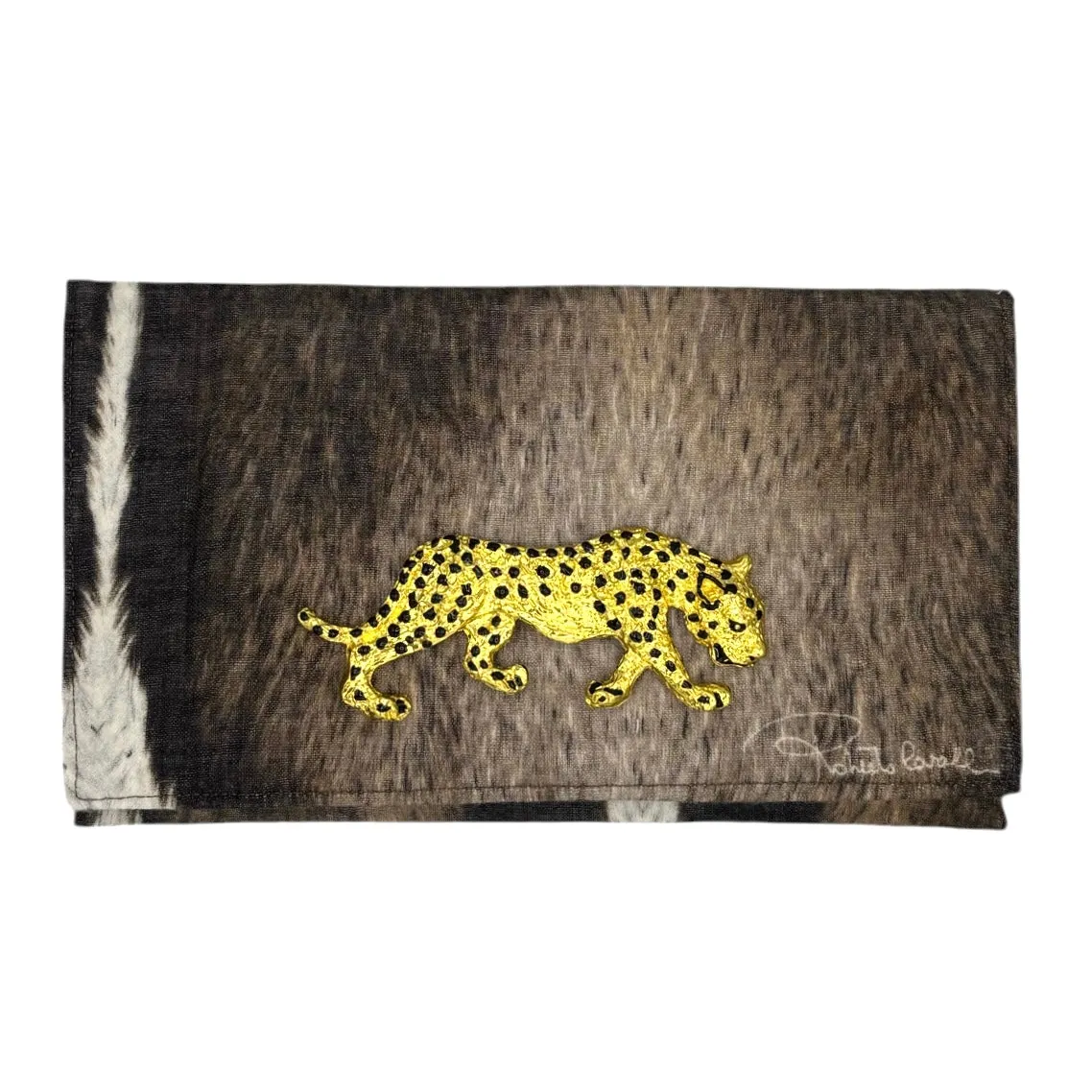 Roberto Cavalli Hide Print Scarf Clutch