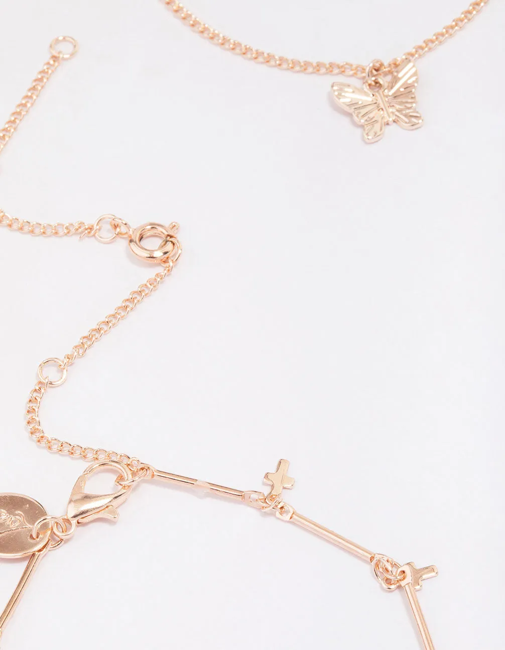 Rose Gold Butterfly Bracelet & Anklet 4-Pack