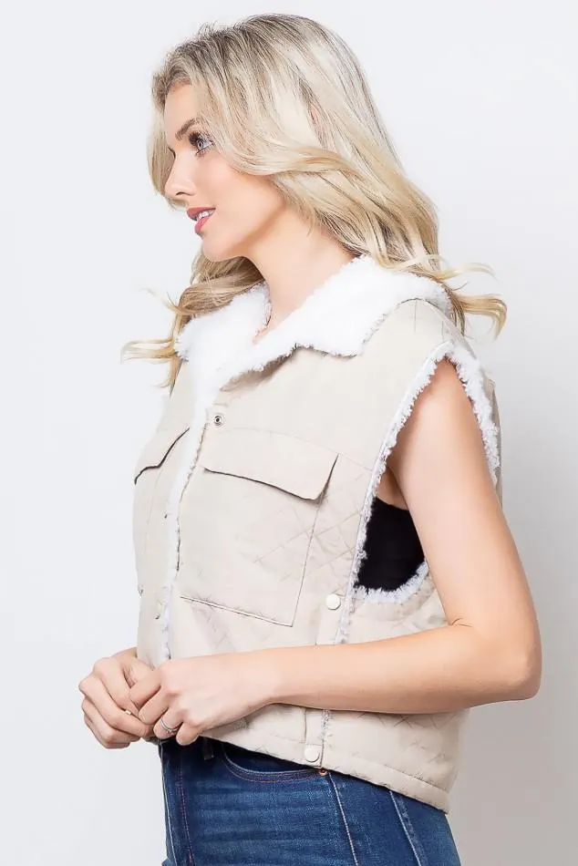 Sherpa Taupe Vest