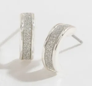 Silver Glitter Hoop Earrings