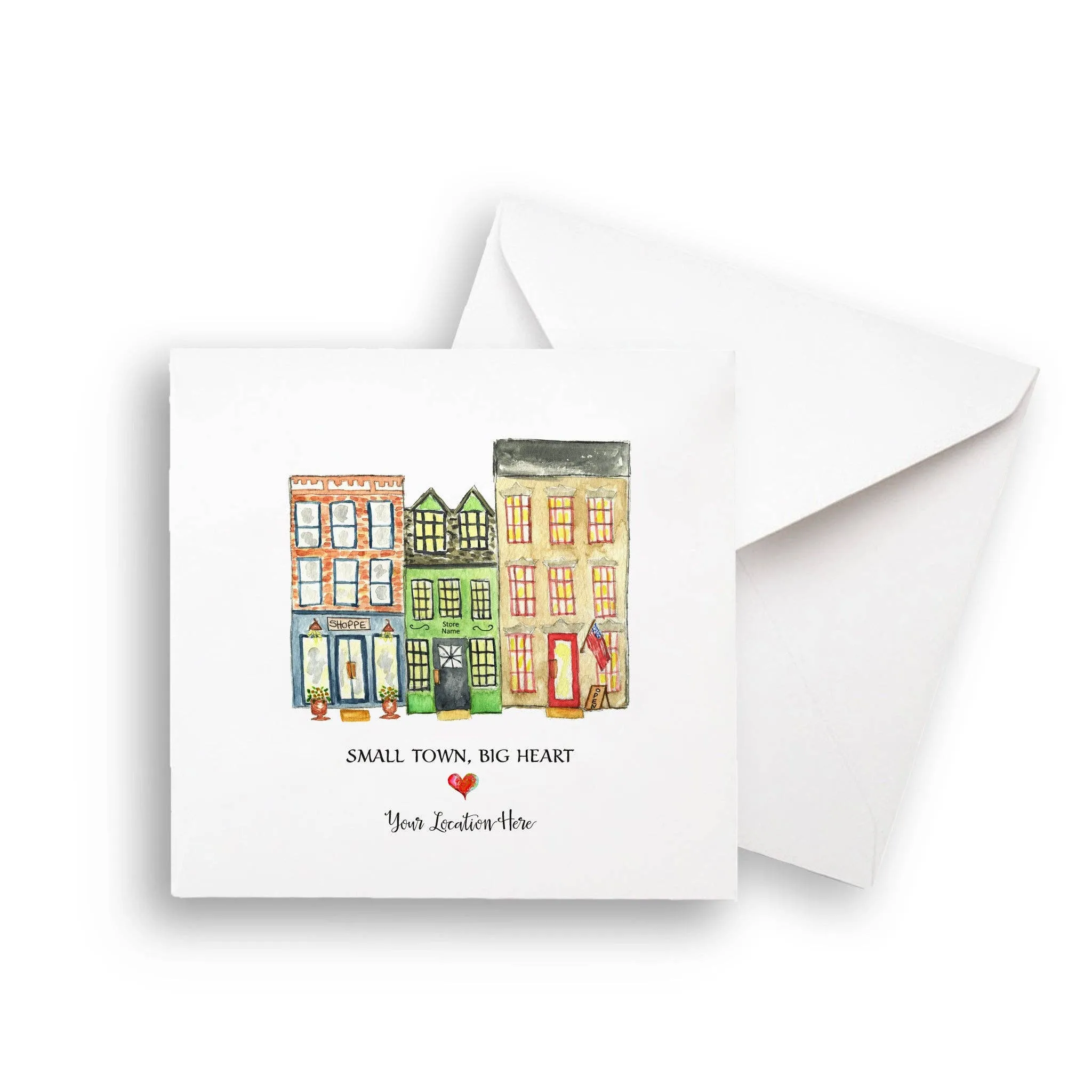 Small Town Big Heart with Location: Dishtowel / -