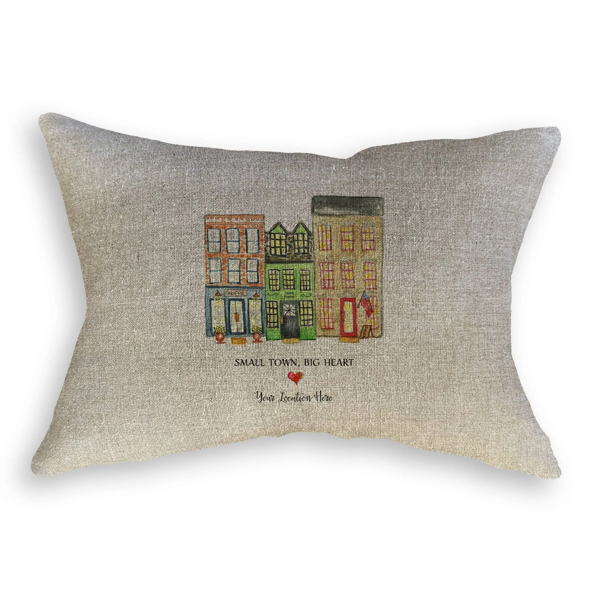 Small Town Big Heart with Location: Dishtowel / -