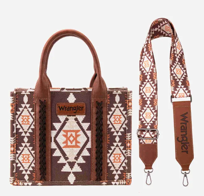 Southwestern Small Dual Sided Print Crossbody Canvas Tote