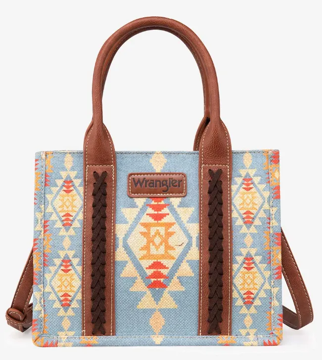 Southwestern Small Dual Sided Print Crossbody Canvas Tote