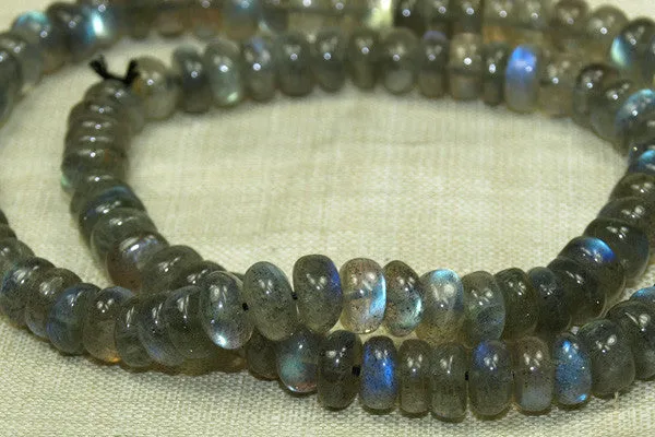 Strand of Smooth Labradorite Rondelles