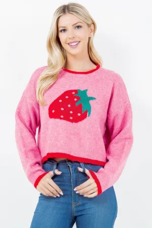 Strawberry Print Sweater