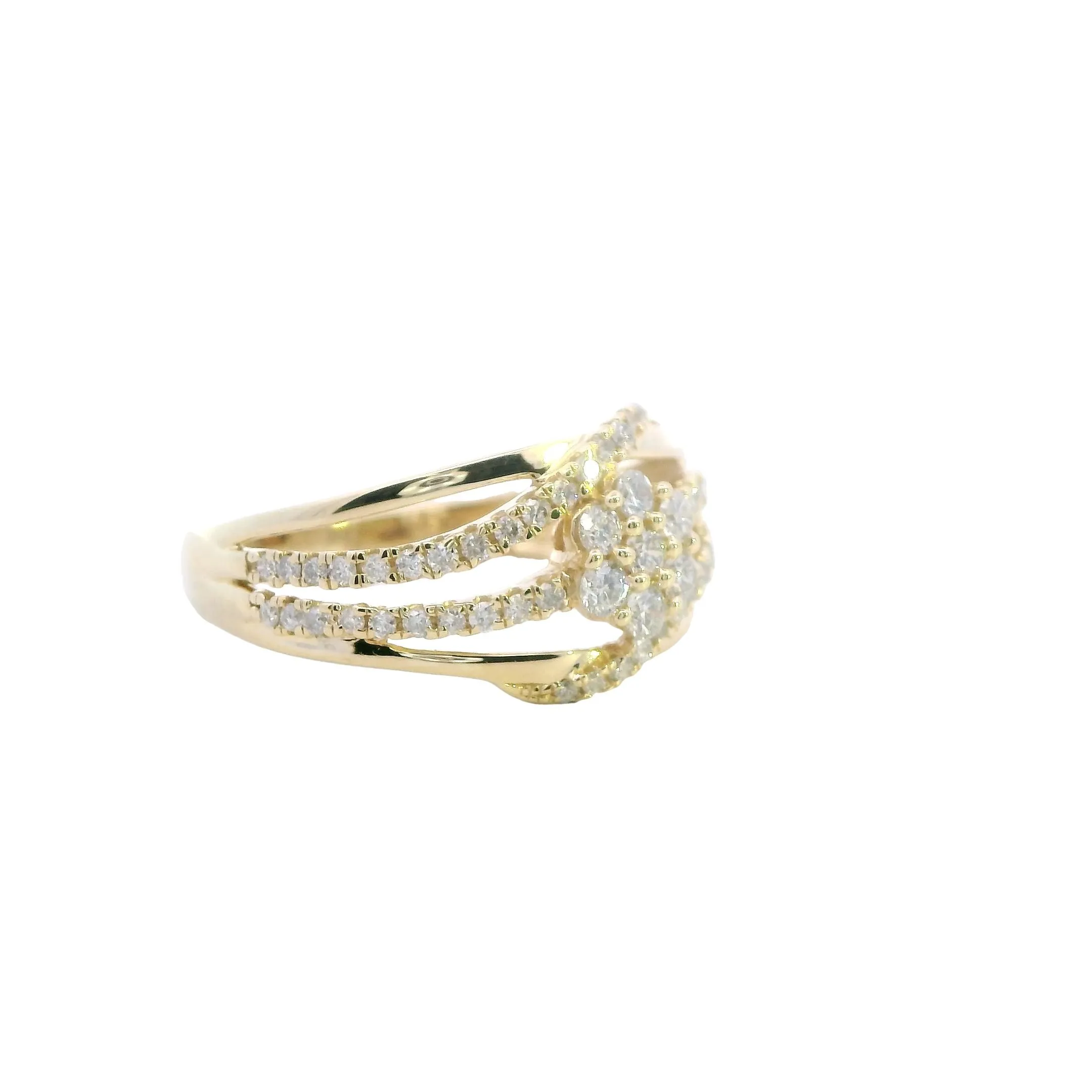 Stunning 10k Yellow Gold 59 Stone Diamond Ring