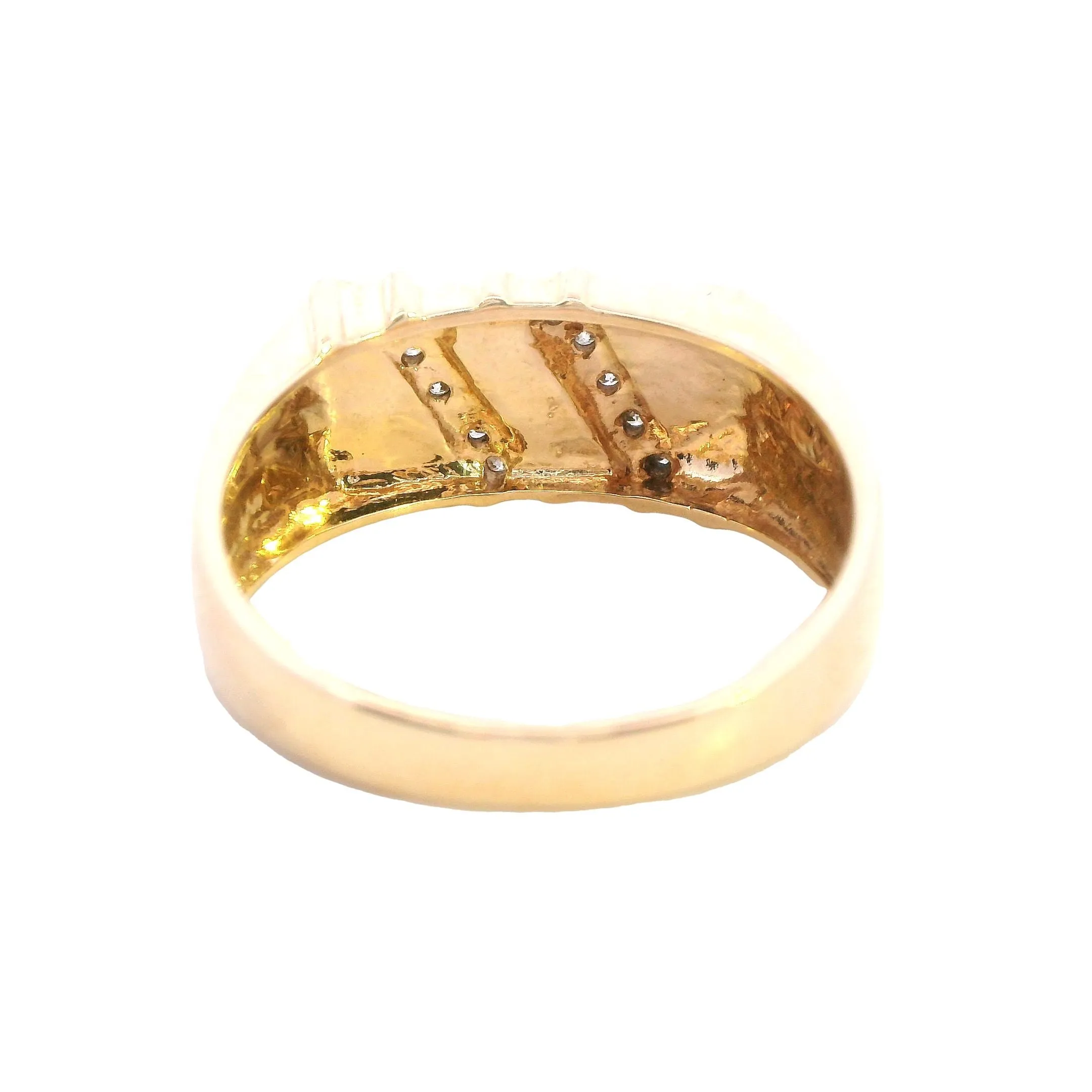 Stunning 9ct Yellow Gold 10 Stone Diamond Ring