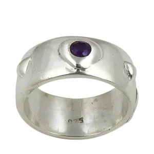 Stunning Amethyst Cubic Zirconia Gemstone Silver Ring - Fashion Accessories