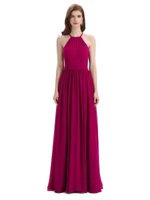 Stunning Chiffon A-line Long Cross-back Bridesmaid Dresses