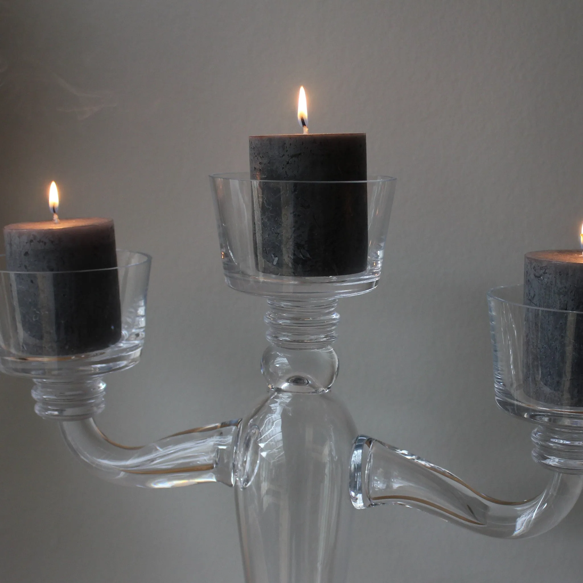 Stunning Clear Glass Candelabra - 3 or 5 Arm