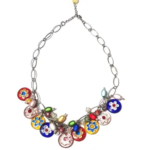 Stunning Glass Multicolored Necklace