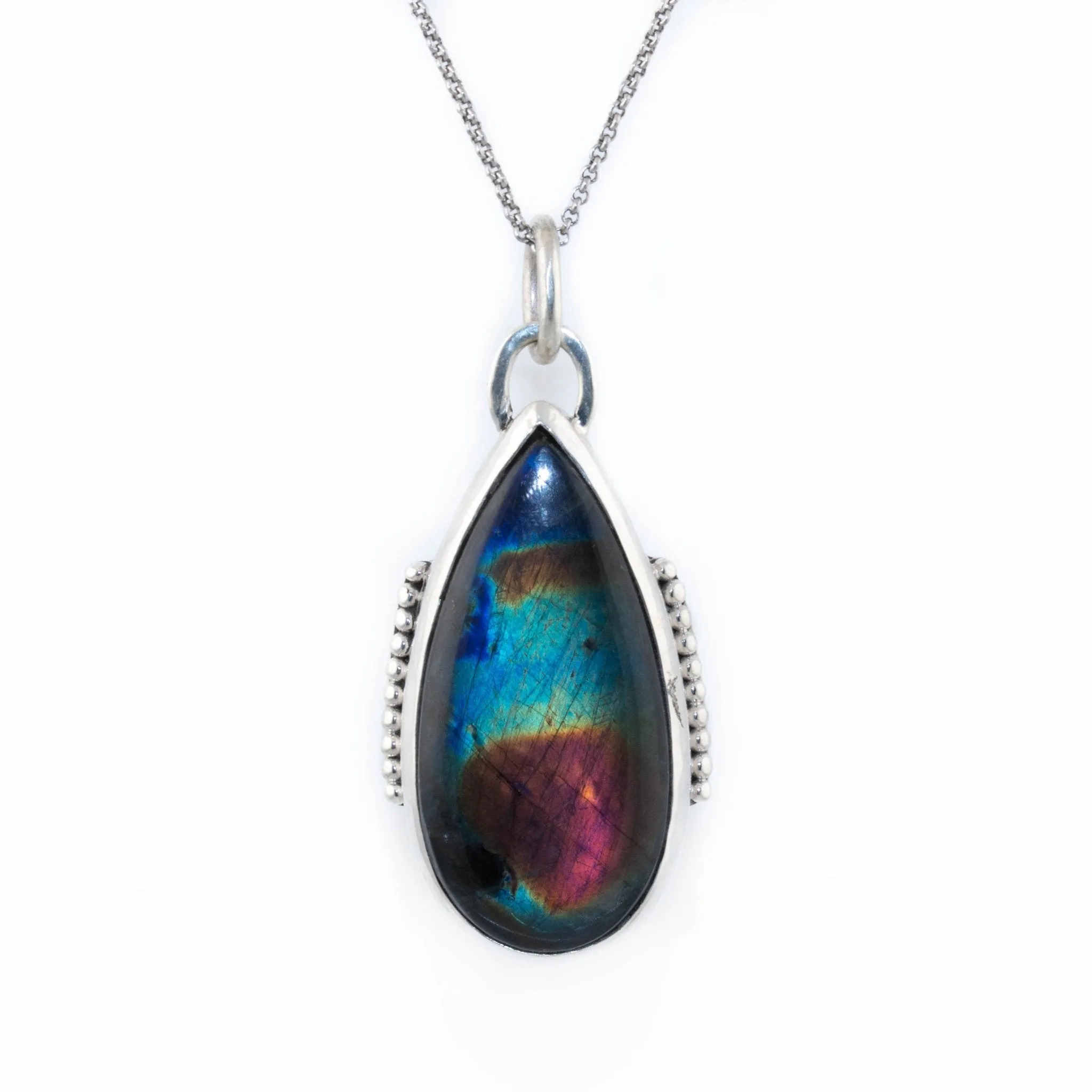 Stunning Labradorite Teardrop Pendant