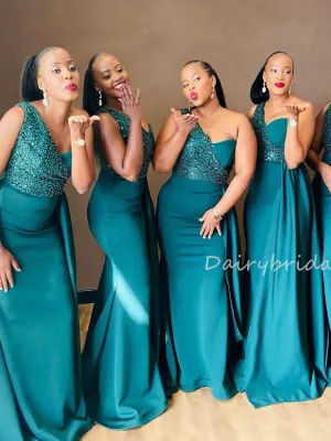 Stunning Mermaid One-Shoulder Sexy Long Bridesmaid Dress, FC6175