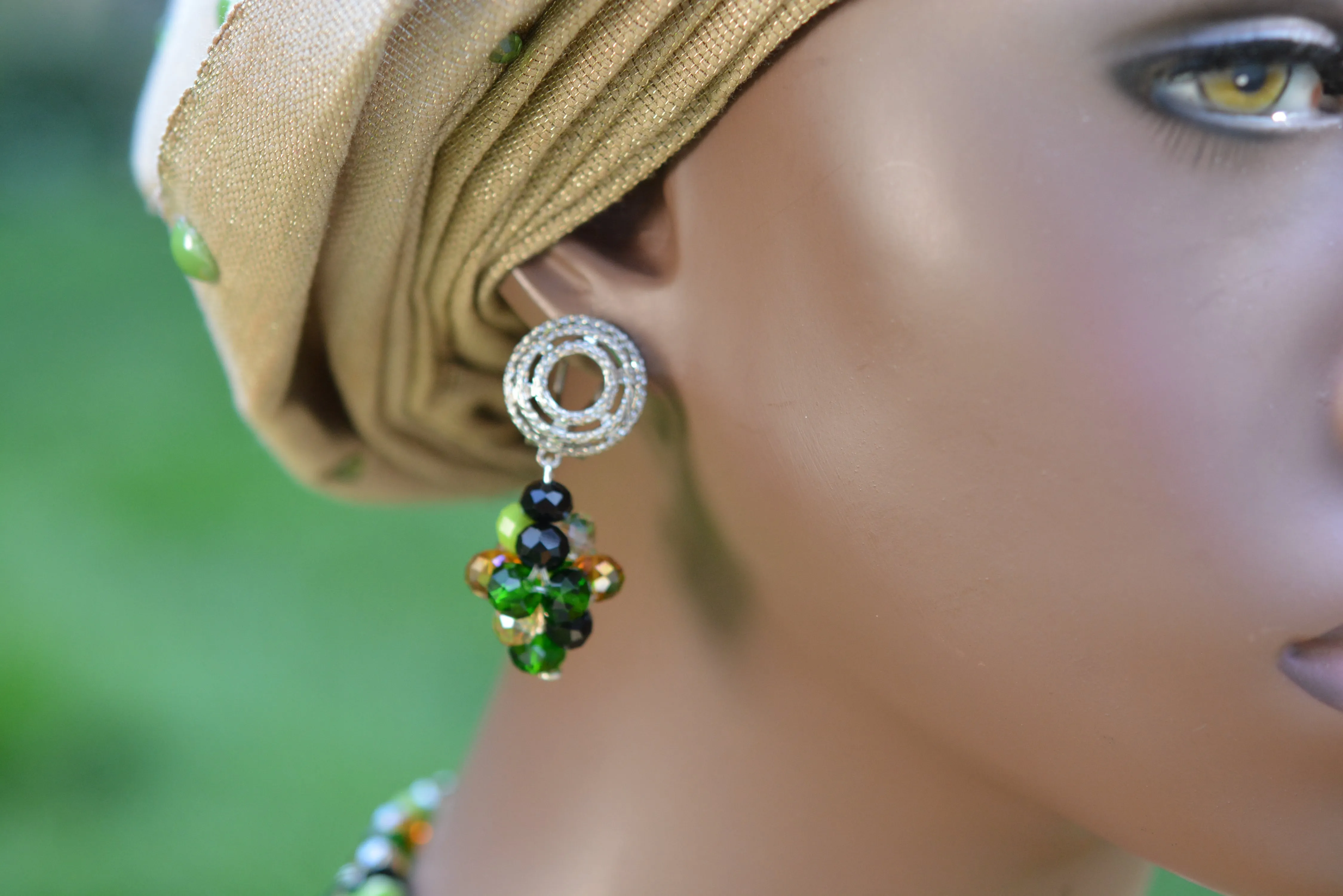 Stunning Multicoloured Glass Crystal Beads Set (Necklace/Earrings/Bracelet)