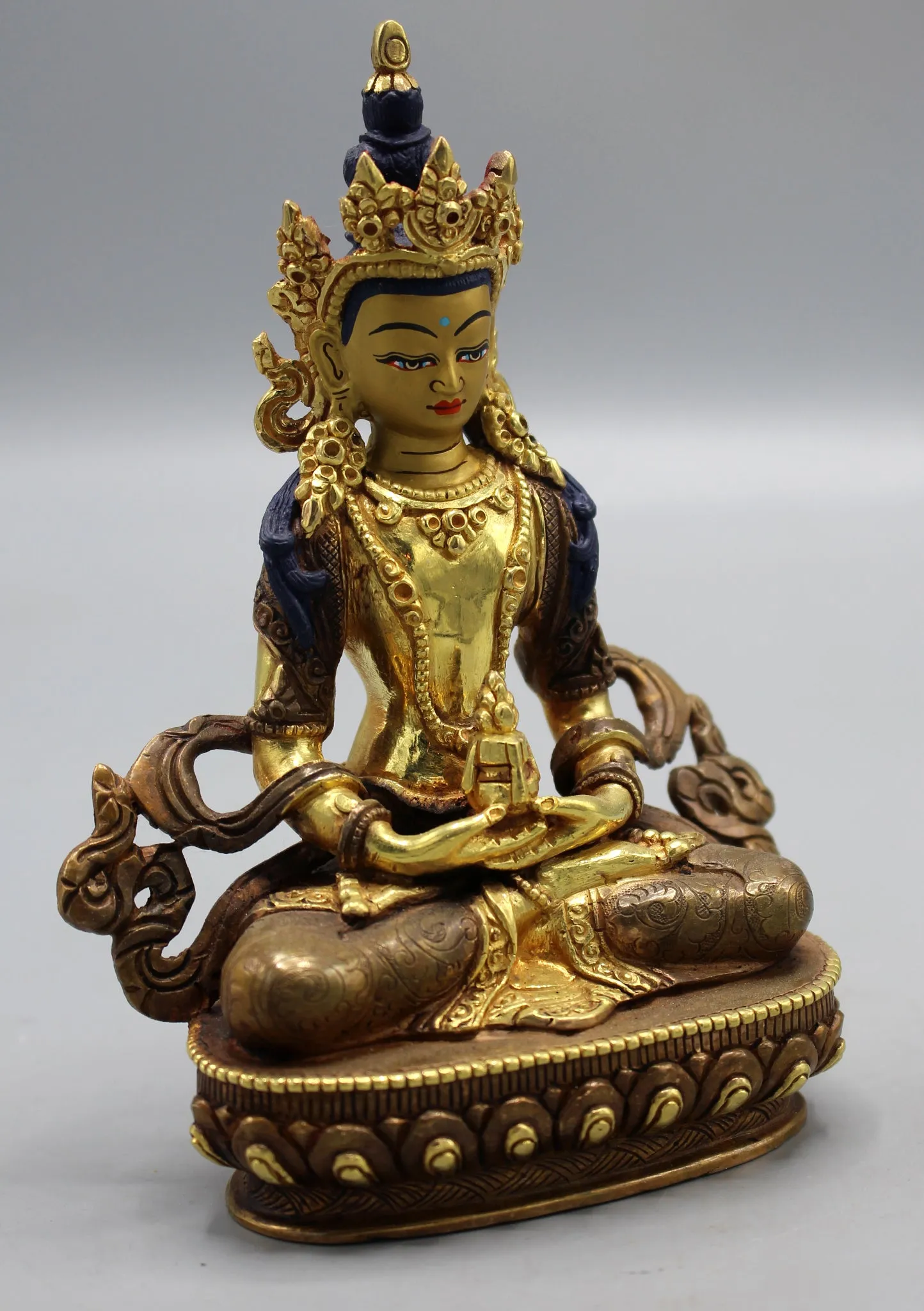 Stunning Partly Gold Plated Apparmita  Buddha Statue 6"