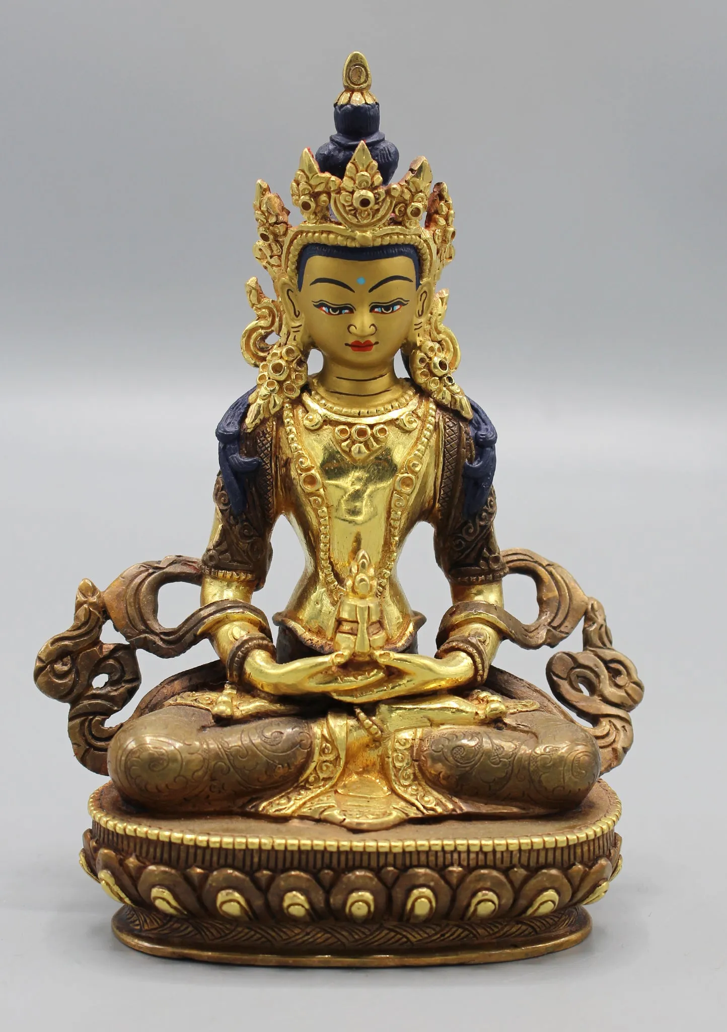 Stunning Partly Gold Plated Apparmita  Buddha Statue 6"