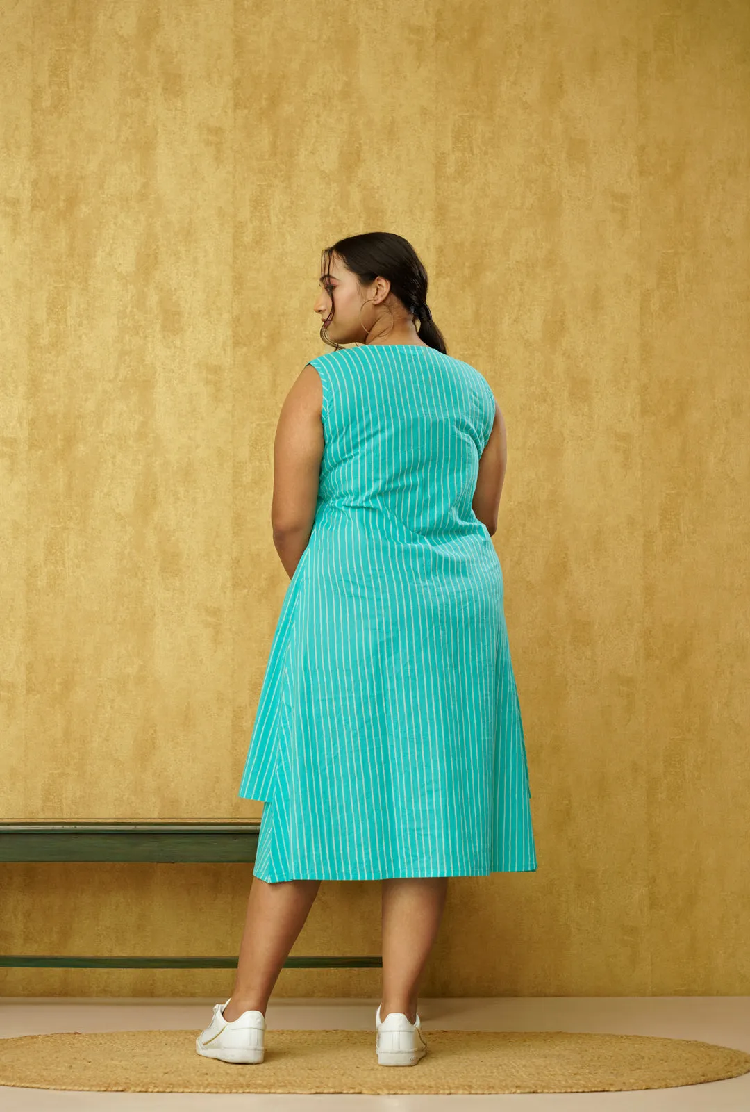 Stunning Sky Blue Shrug and Dress in Cotton