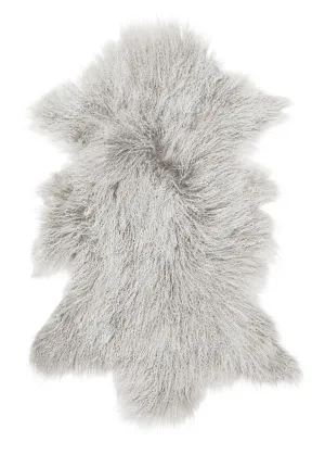 Stunning Tibetan Sheepskin Rug or Throw - Light Grey Snowtop