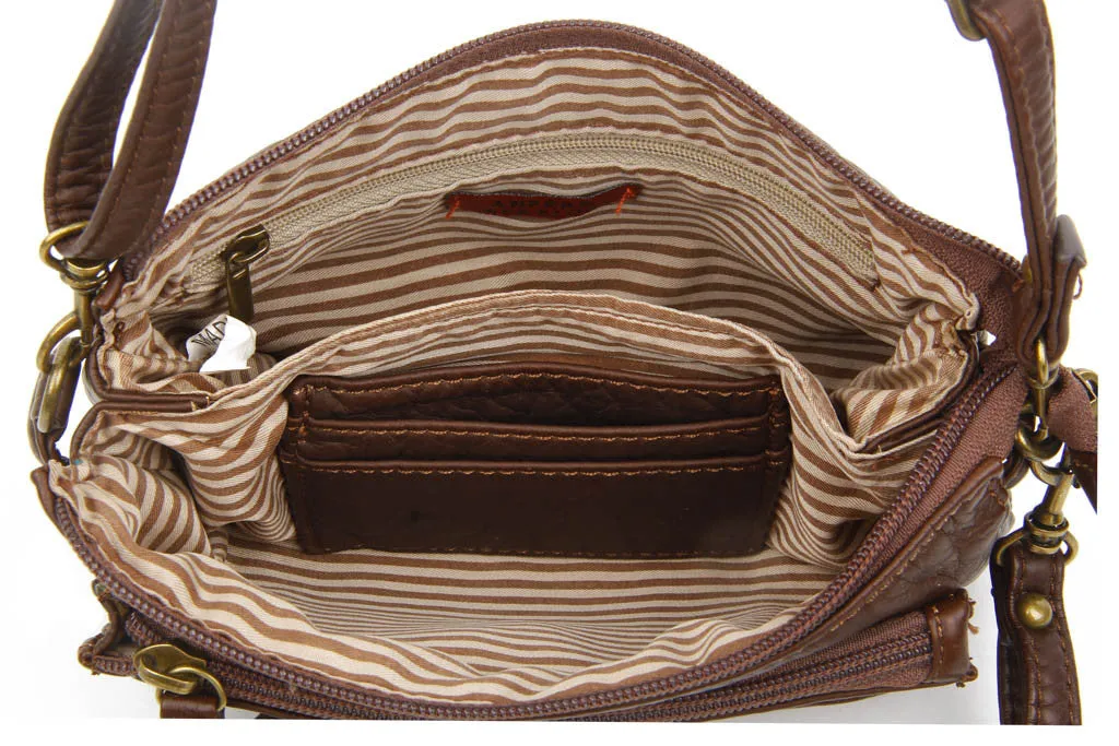 The Anita Three Way Crossbody Wristlet - Chocolate Brown