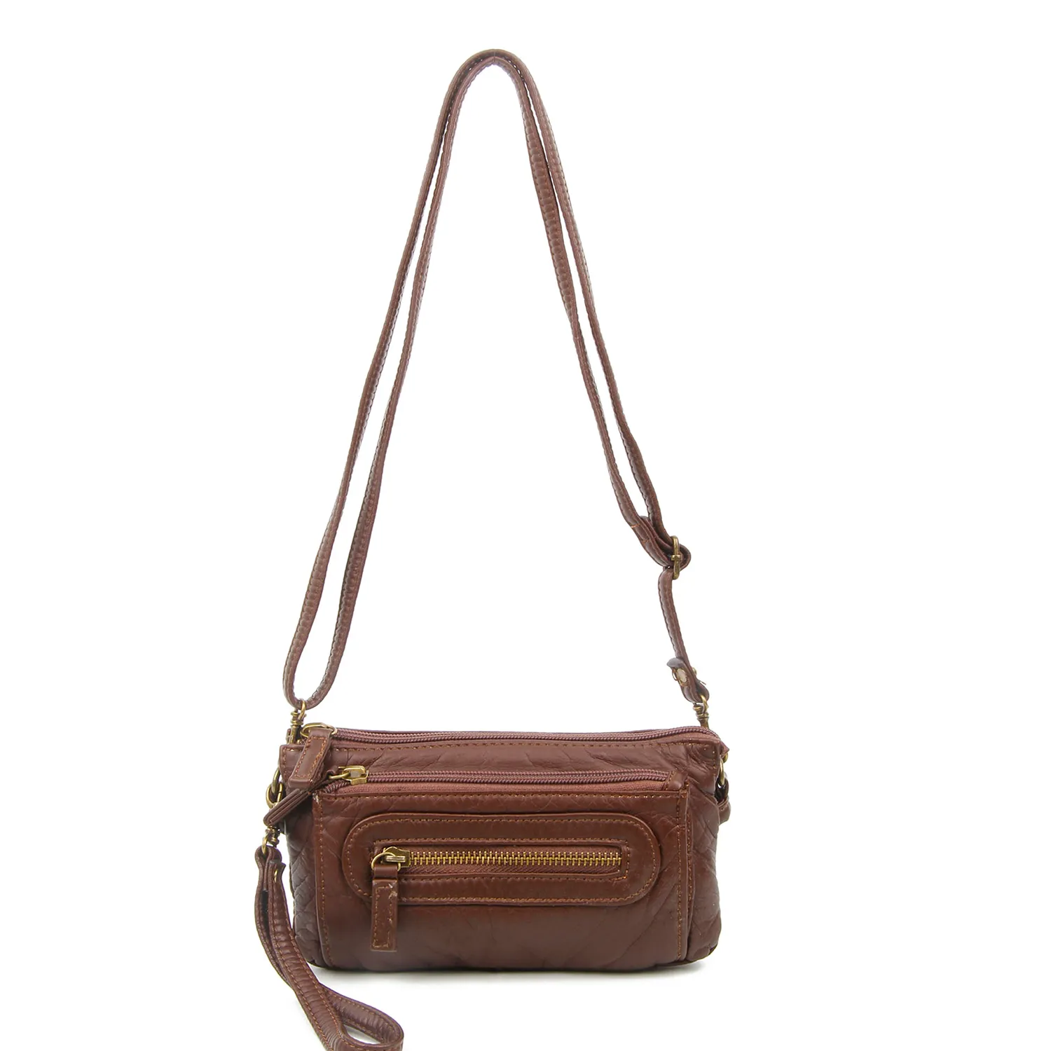 The Anita Three Way Crossbody Wristlet - Chocolate Brown