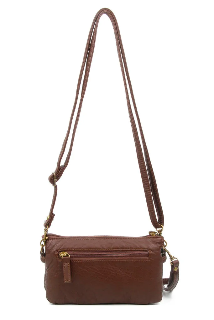 The Anita Three Way Crossbody Wristlet - Chocolate Brown