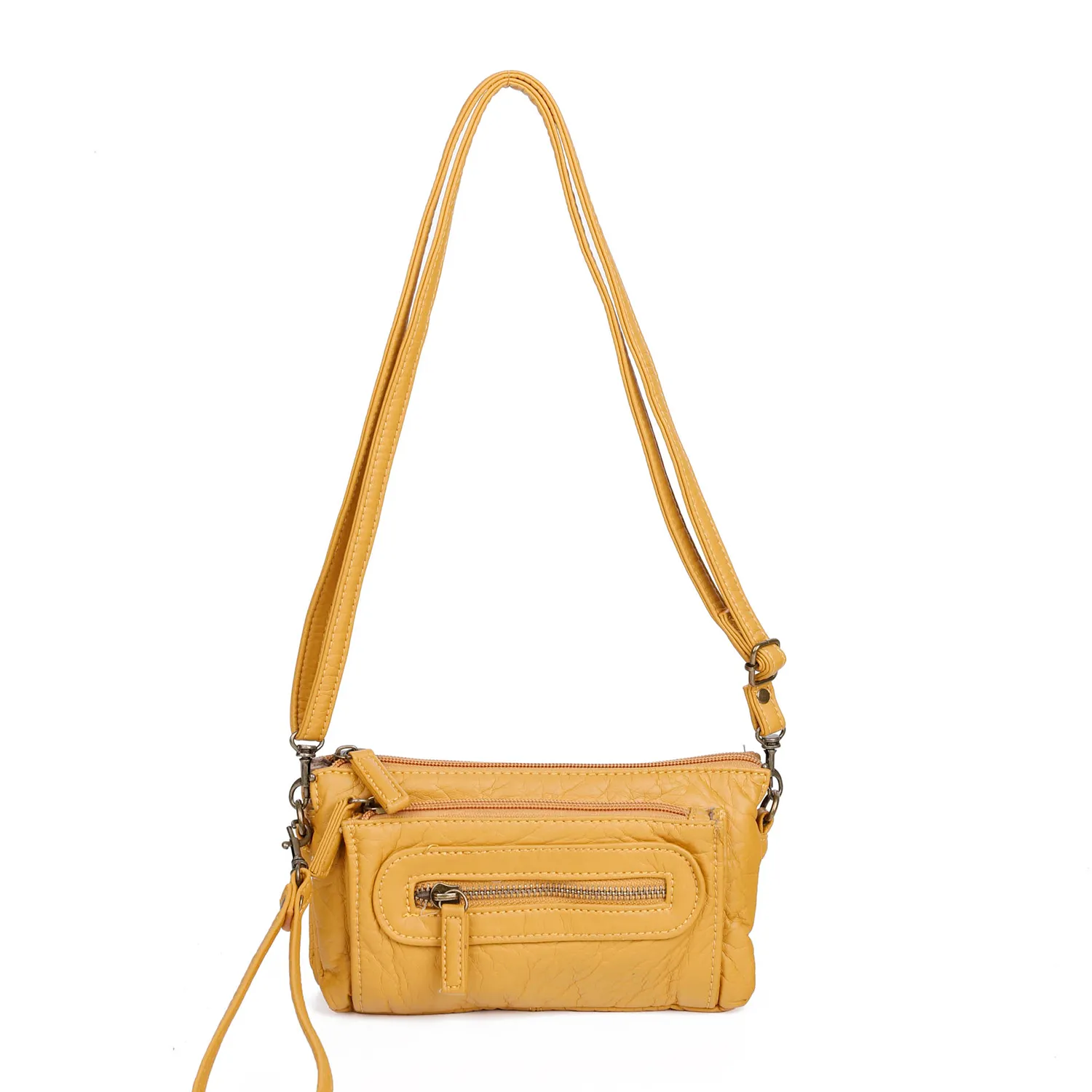 The Anita Three Way Crossbody Wristlet - Mustard