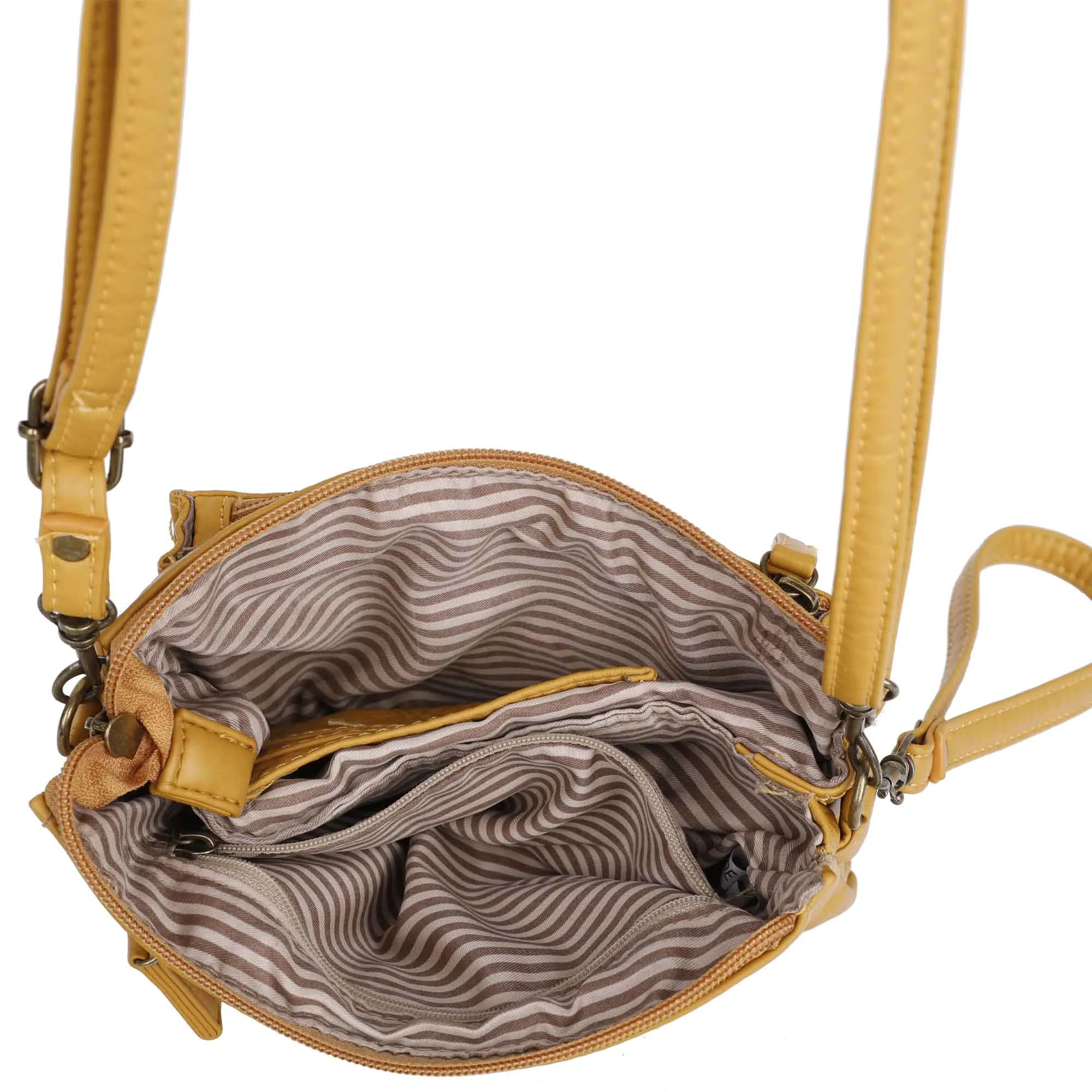 The Anita Three Way Crossbody Wristlet - Mustard