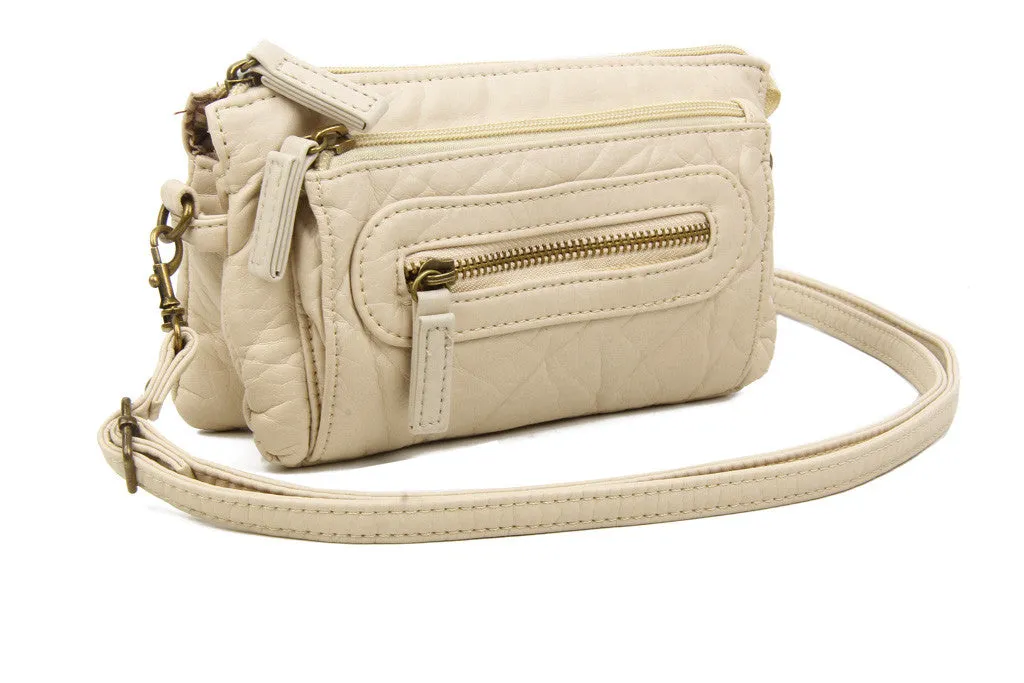 The Anita Three Way Crossbody Wristlet - Taupe