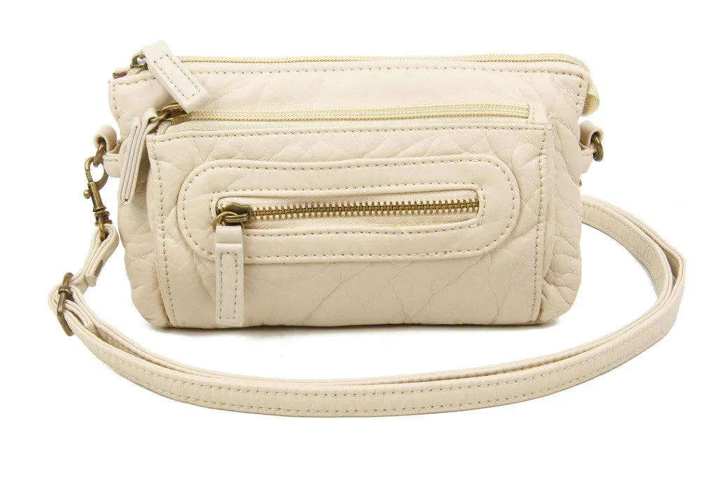 The Anita Three Way Crossbody Wristlet - Taupe