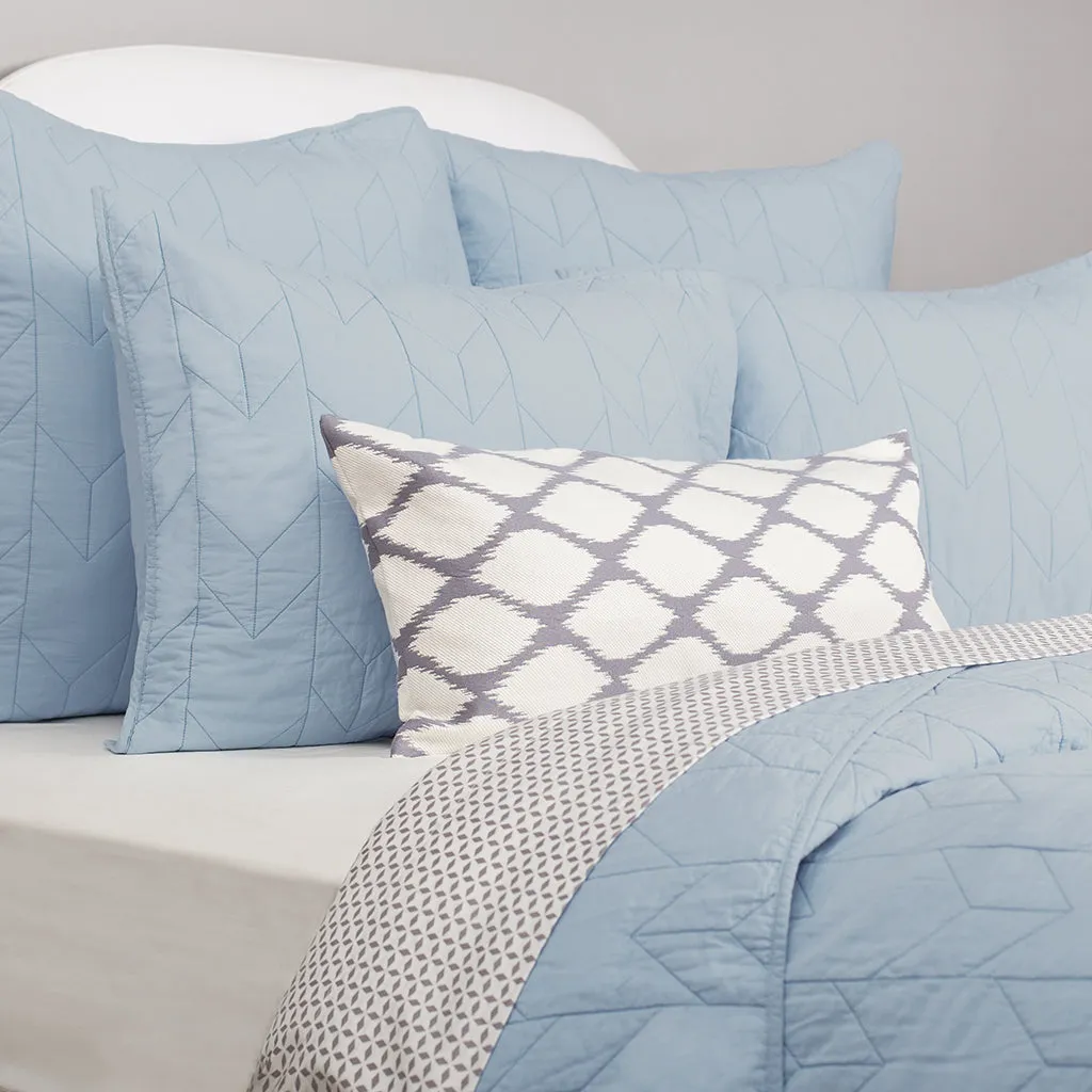 The Chevron French Blue Quilt & Sham