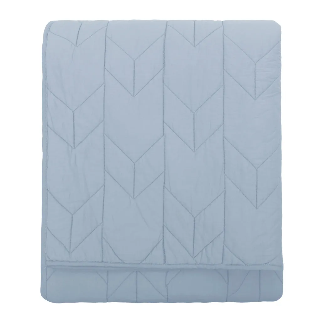 The Chevron French Blue Quilt & Sham